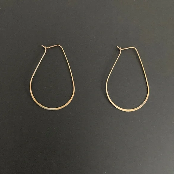 Amano Studio gold plated minimalist rose gold teardrop hoop - Picture 2 of 4